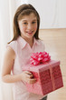 Irish girl holding gift