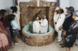 Adult baptism in church