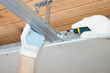 Assembly of a framework for a ceiling