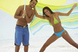 South American couple at beach
