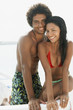 South American couple at beach