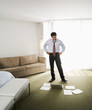 Asian businessman looking at paperwork