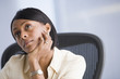 African American businesswoman thinking