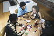 Friends playing cards