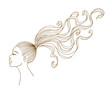 Photo en ligne au meilleur prix Vector portrait of a black girl with long curly hair.
