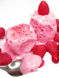 pink fruit ice-cream with spoon pink fruit ice-cream with spoon