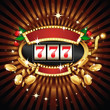 Slot machine on shiny background