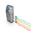 ATM and colorful patch cords. ATM and colorful patch cords.