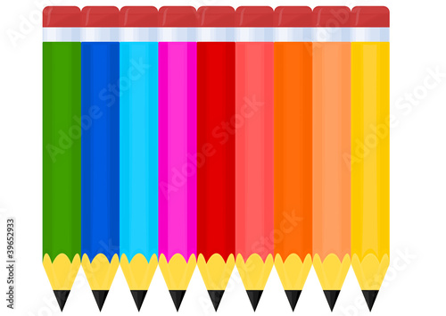 Vector: Vector drawing of a colorful crayons on white background Vector drawing of a colorful crayons on white background