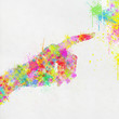 colorful painting of hand pointing finger