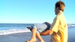 Video: Caucasian Parents Playing with Their Children on Beach Caucasian Parents Playing with Their Children on Beach