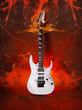 Rock guitar in flames of fire