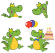 Vector: Crocodile Cartoon Characters Crocodile Cartoon Characters
