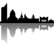 Leipzig Skyline Spiegelung Vektor