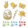 Easter icons scribble Easter icons scribble