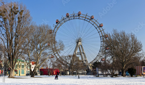 Photo: Historic ferris wheel of Vienna in winter Historic ferris wheel of Vienna in winter