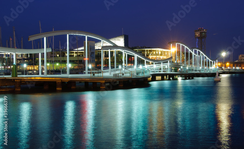 Photo: Rambla de Mar at night. Barcelona, Spain. Rambla de Mar at night. Barcelona, Spain.