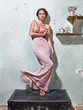 Beauty women in pink dress