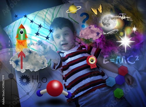 Photo: Science Boy Dreaming about Space Education Science Boy Dreaming about Space Education