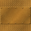 A Rusty Metal Background with Tread Plate and Rivets