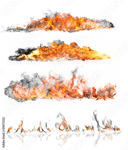Photo: High resolution fire collection isolated on white background High resolution fire collection isolated on white background