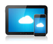 Ilustración: Cloud Computing Connection On Modern Devices Cloud Computing Connection On Modern Devices