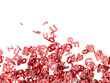 Buchstabensalat rotes Glas