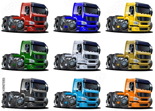 Illustration: Cartoon trucks set Cartoon trucks set
