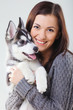 girl with puppy