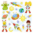Cartoon outer space set