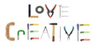 Assorted handtools on white  love being creative