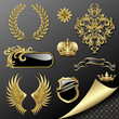 Set of heraldic elements