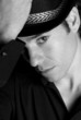 Handsome man portrait hat black and white