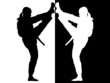 Taekwondokämpferin - black and white