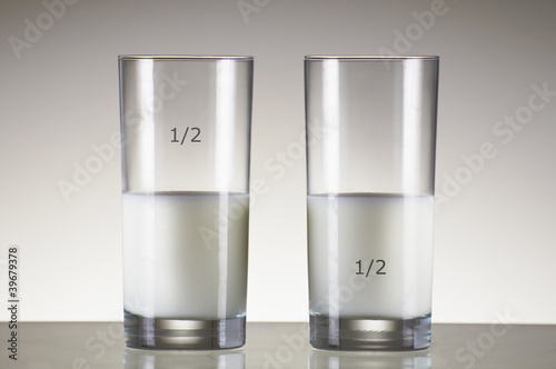 Photo: glas of milk half full glas of milk half full