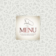 Restaurant menu design, with food icons background