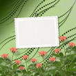 Card for congratulation or invitation with bunch of flowers