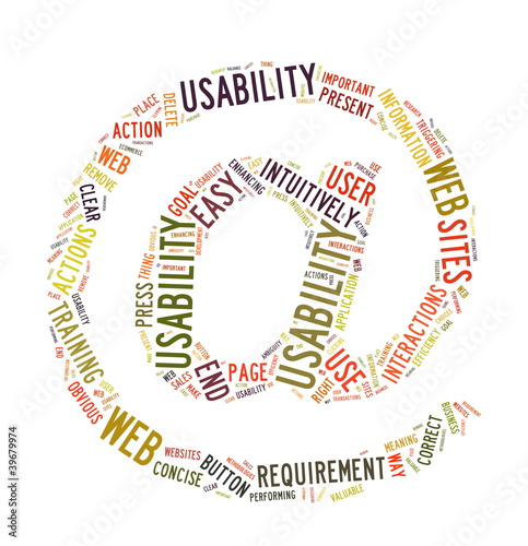 Illustration: Web Usability word cloud isolated Web Usability word cloud isolated