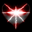 Red lightning heart