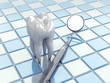 Illustration: Angled mirror and tooth model Angled mirror and tooth model