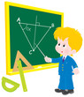 Schoolboy at lesson Geometry
