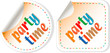 Party time, handwritten label set, isolated in white