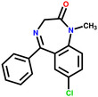 Medication diazepam structural formula