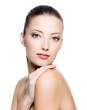 Beautiful woman with clean skin of the face