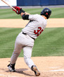 Right-handed batter swinging