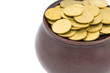 Ceramic pot with metal money
