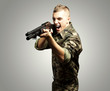 soldier aiming