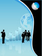 Business visit card with chart