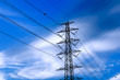 High voltage post with nice sky