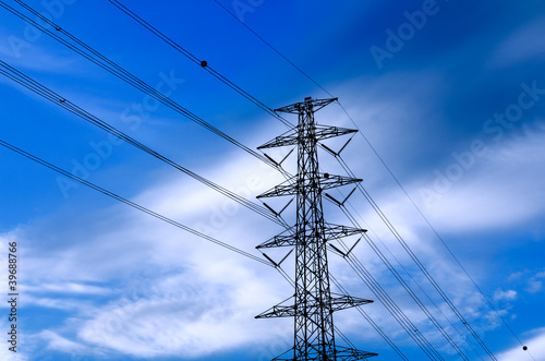 Foto: High voltage post with nice sky High voltage post with nice sky